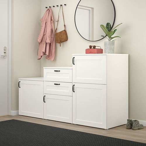 IKEA - PLATSA/SANNIDAL, PLATSA wardrobe system, white, 180x57x103 cm