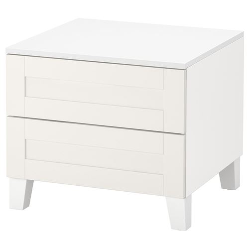 IKEA - PLATSA/SANNIDAL, bedside table, white, 60x57x53 cm