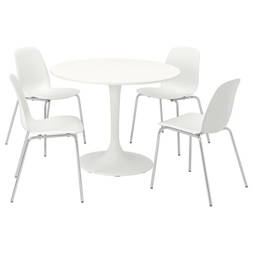 IKEA - DOCKSTA/LIDAS, kitchen table set, white, 4 chairs