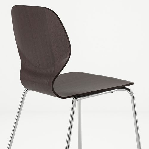 IKEA - SIGTRYGG/SEFAST, chair, dark brown/chrome-plated