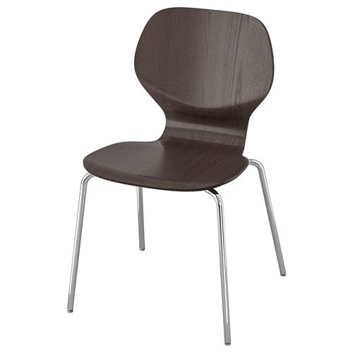 IKEA - SIGTRYGG/SEFAST, chair, dark brown/chrome-plated