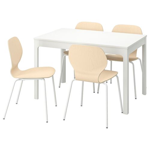 IKEA - EKEDALEN/SIGTRYGG, dining set, white/birch, 4 chairs