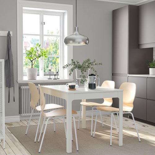 IKEA - EKEDALEN/SIGTRYGG, dining set, white/birch, 4 chairs