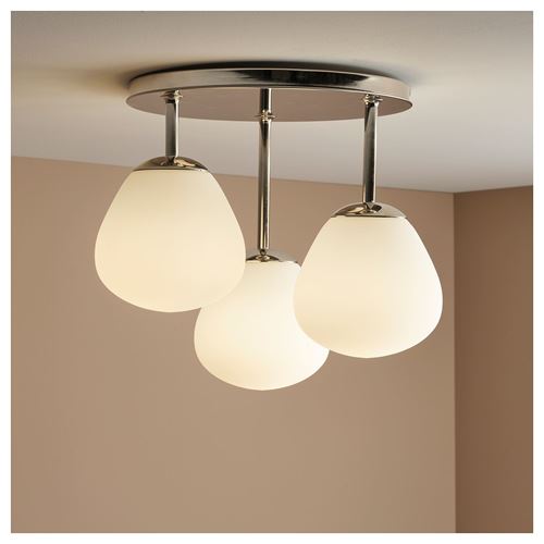 IKEA - DEJSA, LED ceiling lamp, white/chrome-plated