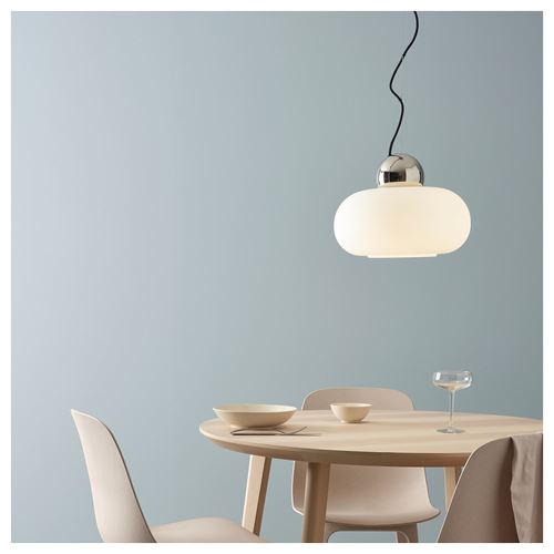 IKEA - DEJSA, pendant lamp, white/chrome-plated