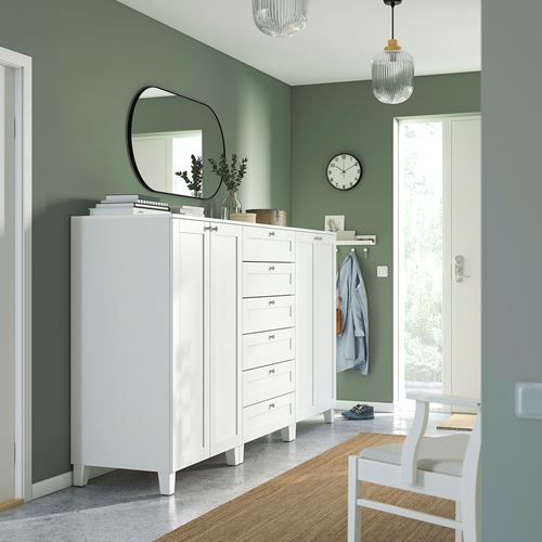 IKEA - PLATSA/SANNIDAL, PLATSA wardrobe system, white, 240x57x133 cm