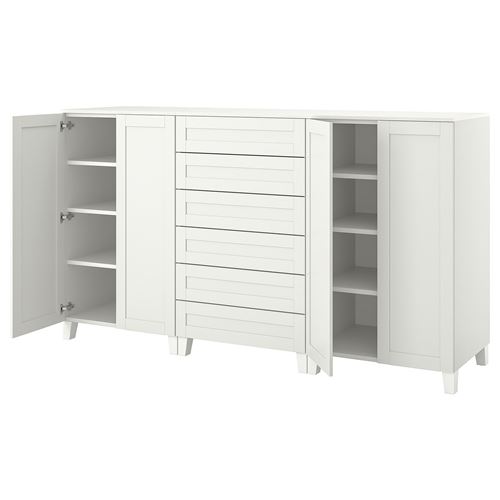 IKEA - PLATSA/SANNIDAL, PLATSA wardrobe system, white, 240x57x133 cm