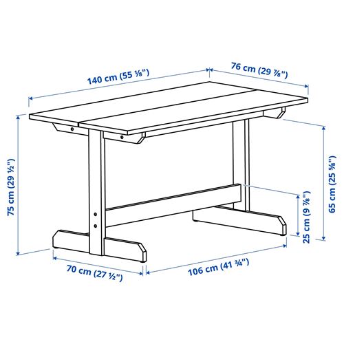 IKEA - NACKANAS, yemek masası, akasya, 140x76 cm