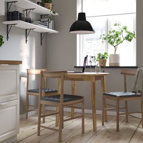 IKEA - NACKANAS, kitchen table set, acacia, 3 chairs