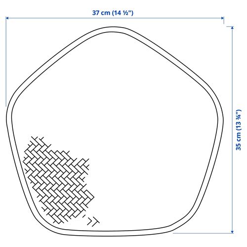 IKEA - PADDFISK, amerikan servis, palmiye yaprağı el yapımı, 37x35 cm