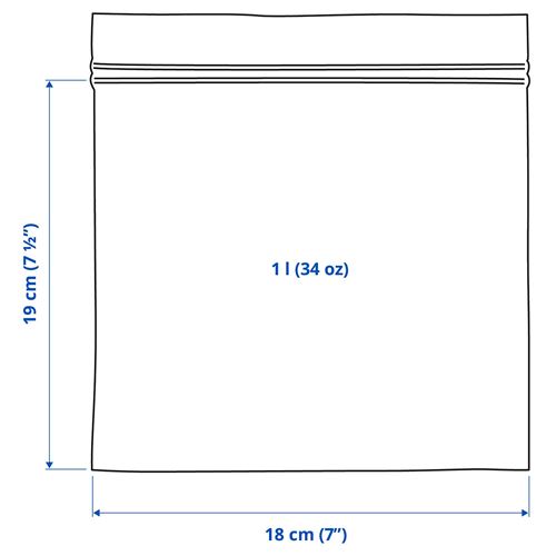 IKEA - ISTAD, resealable bag, pale grey-green, 1 l