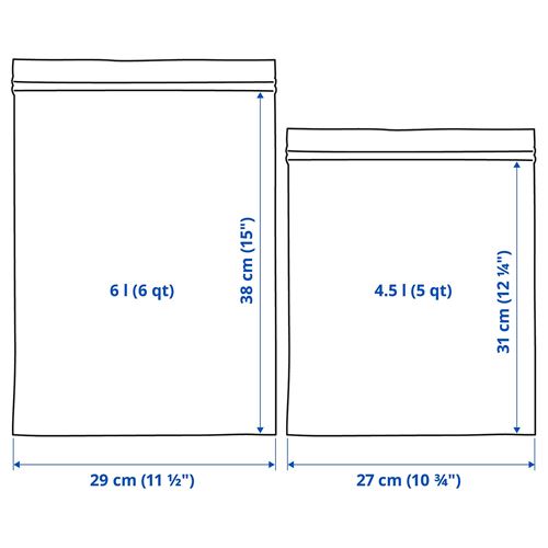 IKEA - ISTAD, resealable bag, green, 6 l and 4,5 l