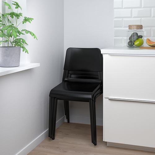 IKEA - TEODORES, plastic chair, black