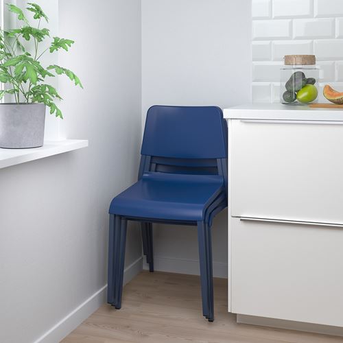 IKEA - TEODORES, plastic chair, blue