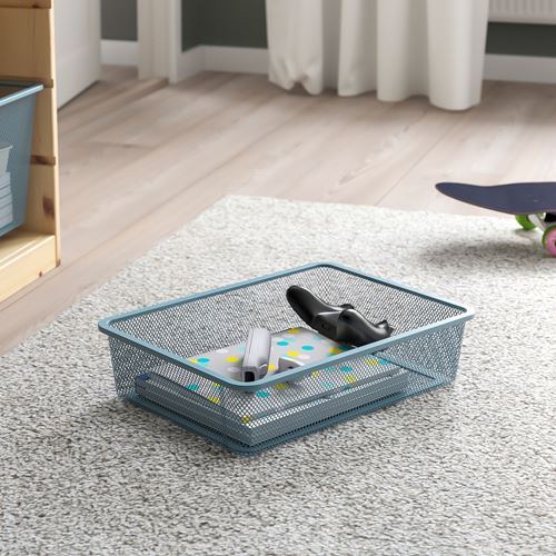 IKEA - TROFAST, storage-unit, pine/grey-blue, 93x44x52 cm