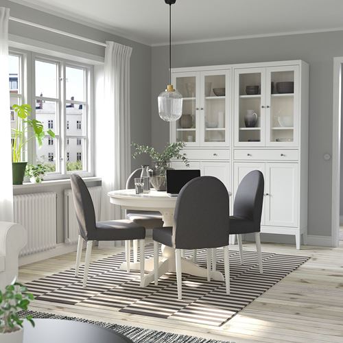 IKEA - INGATORP/DANDERYD, dining set, white/Vissle grey, 4 chairs