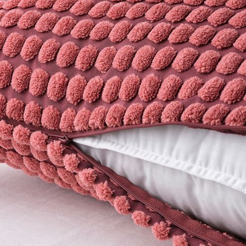 IKEA - SVARTPOPPEL, lace pillow cover, light red, 65x65 cm