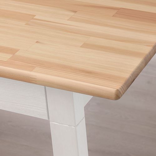 IKEA - PINNTORP, dining table, light antique stain/white stain, 185x75 cm