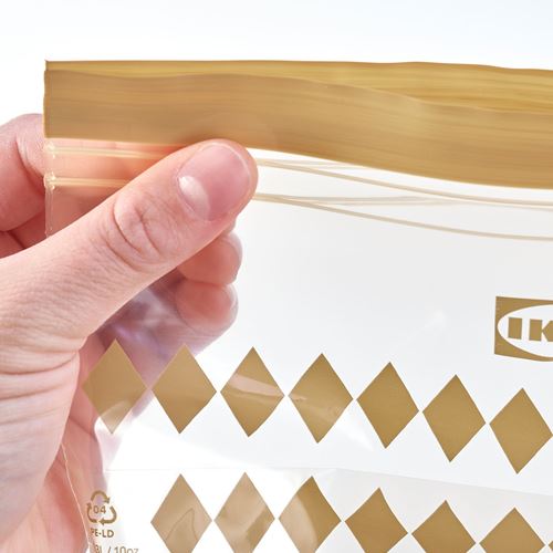 IKEA - ISTAD, kilitlenebilir buzdolabı poşeti, kahverengi-desenli, 0,3 lt