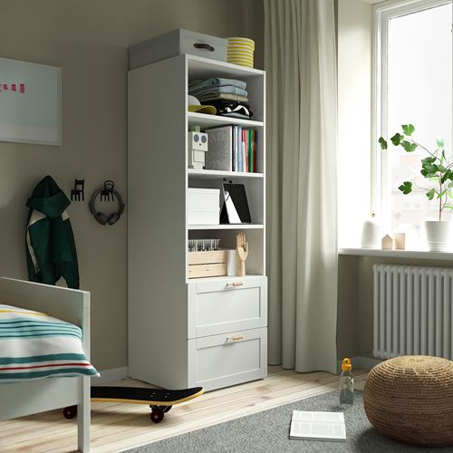 IKEA - PLATSA/SMASTAD, children's bookcase, white-frame, 60x57x181 cm