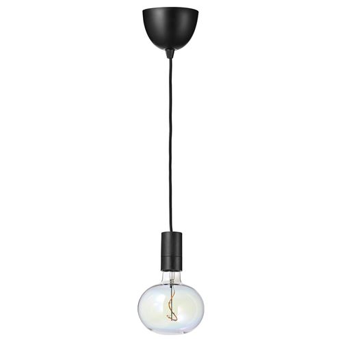 IKEA - SUNNEBY/MOLNART, pendant lamp with light bulb, black/multicolour