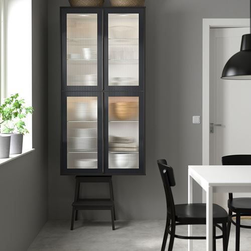 IKEA - HEJSTA, glass door, anthracite-embossed glass, 30x80 cm