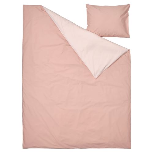 IKEA - STRANDTALL, single duvet cover sets, light pink-dark pink, 150x200/50x60 cm