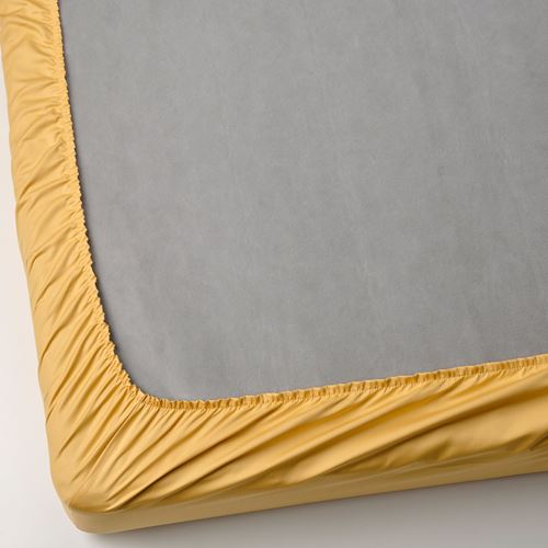 IKEA - NATTJASMIN, fitted sheet, yellow, 140x200 cm