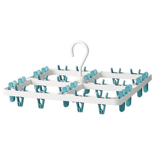 IKEA - SLIBB, laundry drying rack, white/turquoise, 36x36x4 cm