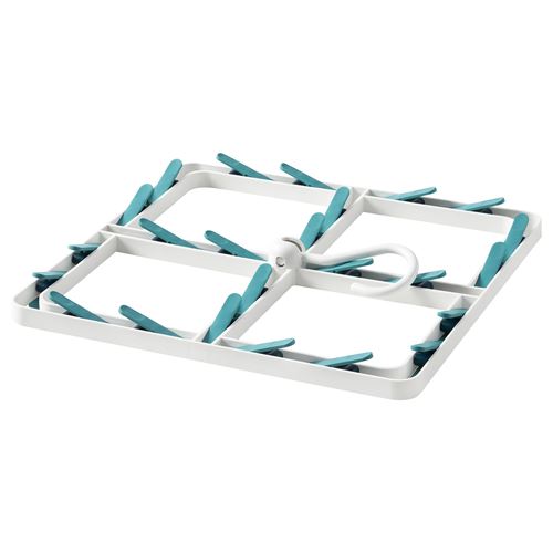 IKEA - SLIBB, laundry drying rack, white/turquoise, 36x36x4 cm