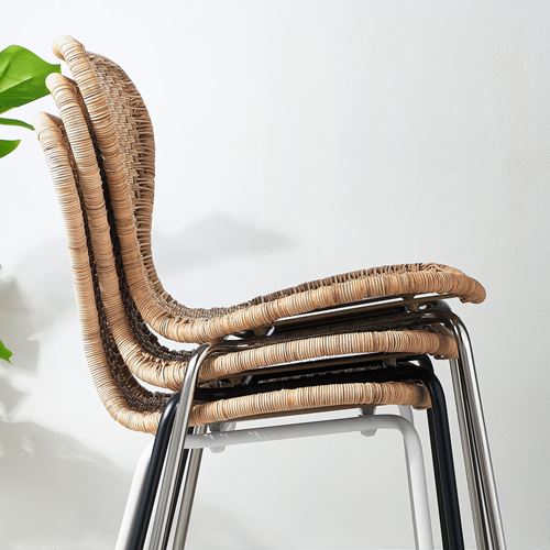 IKEA - ALVSTA, chair, rattan-chrome plated