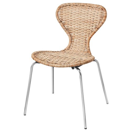 IKEA - ALVSTA, chair, rattan-chrome plated