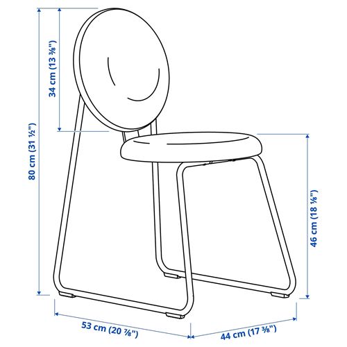 IKEA - MANHULT, döşemeli sandalye, siyah-Hakebo sarı-kahverengi