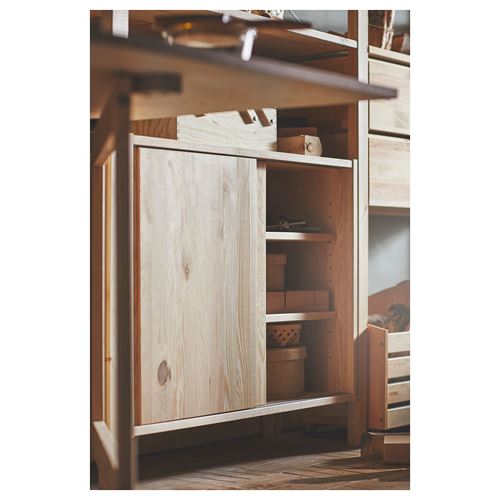 IKEA - IVAR, sliding door-cabinet, pine, 80x30x60 cm