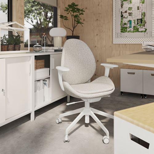 IKEA - HATTEFJALL, office chair, gunnared beige-white