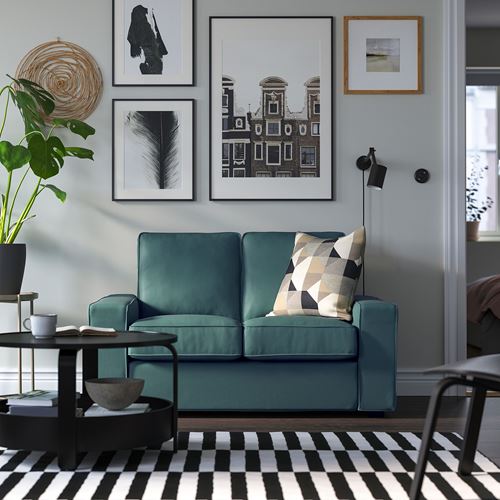 IKEA - KIVIK, compact 2-seat sofa, kelinge grey/turquoise