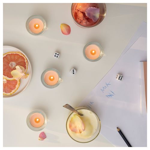 IKEA - ADELSYREN, unscented tealight, pale pink, 3.5 hr