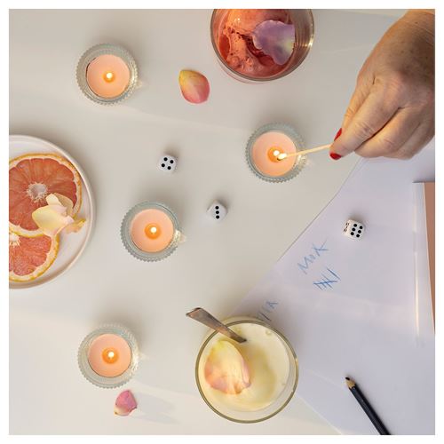 IKEA - ADELSYREN, unscented tealight, pale pink, 3.5 hr