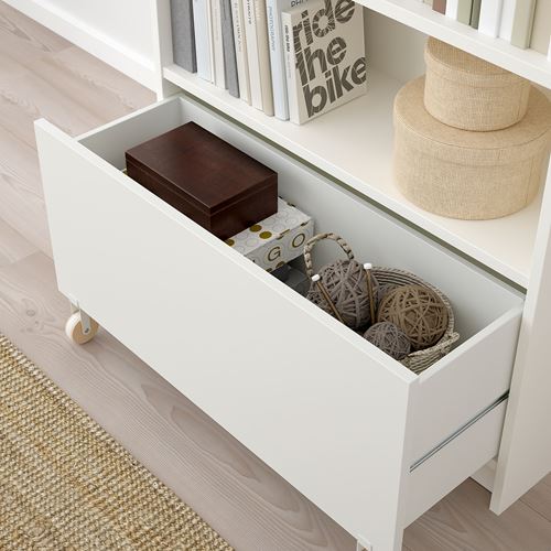 IKEA - BILLY, bookcase with drawers, white, 80x30x202 cm