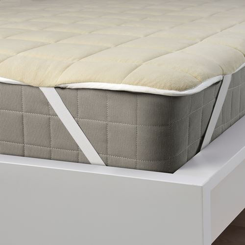 IKEA - KEJSAROLVON, mattress protector, beige/blue, 90x200 cm