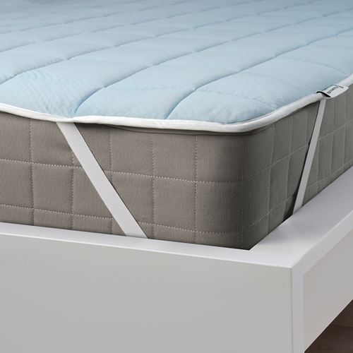 IKEA - KEJSAROLVON, mattress protector, beige/blue, 90x200 cm