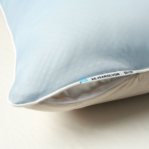 IKEA - KEJSAROLVON, pillow protector, beige/blue, 50x60 cm