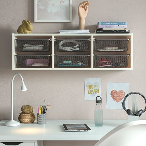 IKEA - TROFAST, children wall shelf, white/grey, 99x21x30 cm