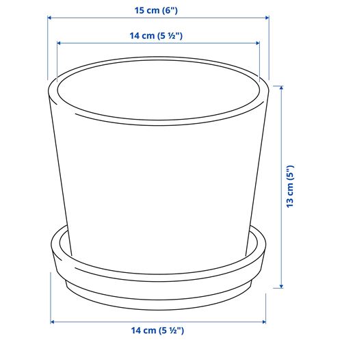 IKEA - CITRUSFRUKT, concrete plant pot, yellow-brown, 12 cm