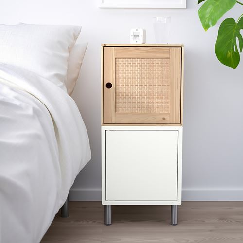 IKEA - EKET, storage combination, white/pine, 35x35x80 cm