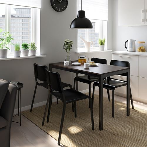 IKEA - VANGSTA/TEODORES, dining set, dark brown/black, 4 chairs