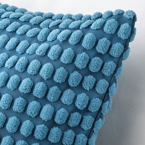 IKEA - SVARTPOPPEL, lace pillow cover, blue, 65x65 cm