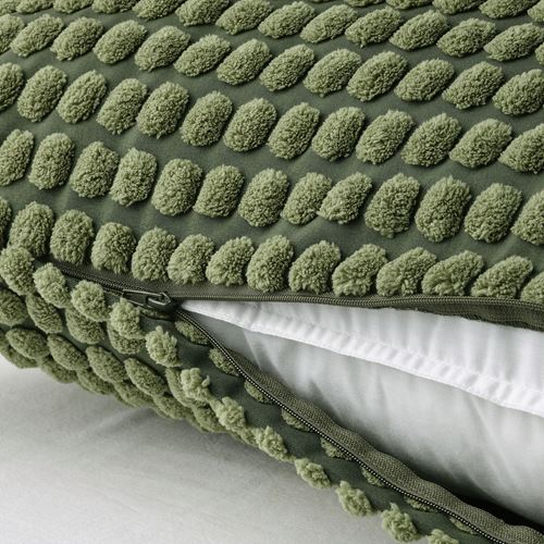 IKEA - SVARTPOPPEL, lace pillow cover, green, 65x65 cm