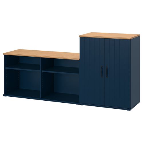 IKEA - SKRUVBY, tv storage unit, blue/black, 188x38x90 cm