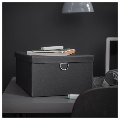 IKEA - NIMM, box with lid, black, 25x35x15 cm